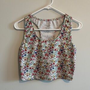 Evolution and Creation Floral Cropped Tank Top